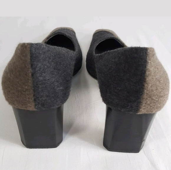 Sergio Rossi EU 37 US 7 Gray Color Block 2.5" Heel Pumps Corpcore Career Classic - Picture 5 of 8